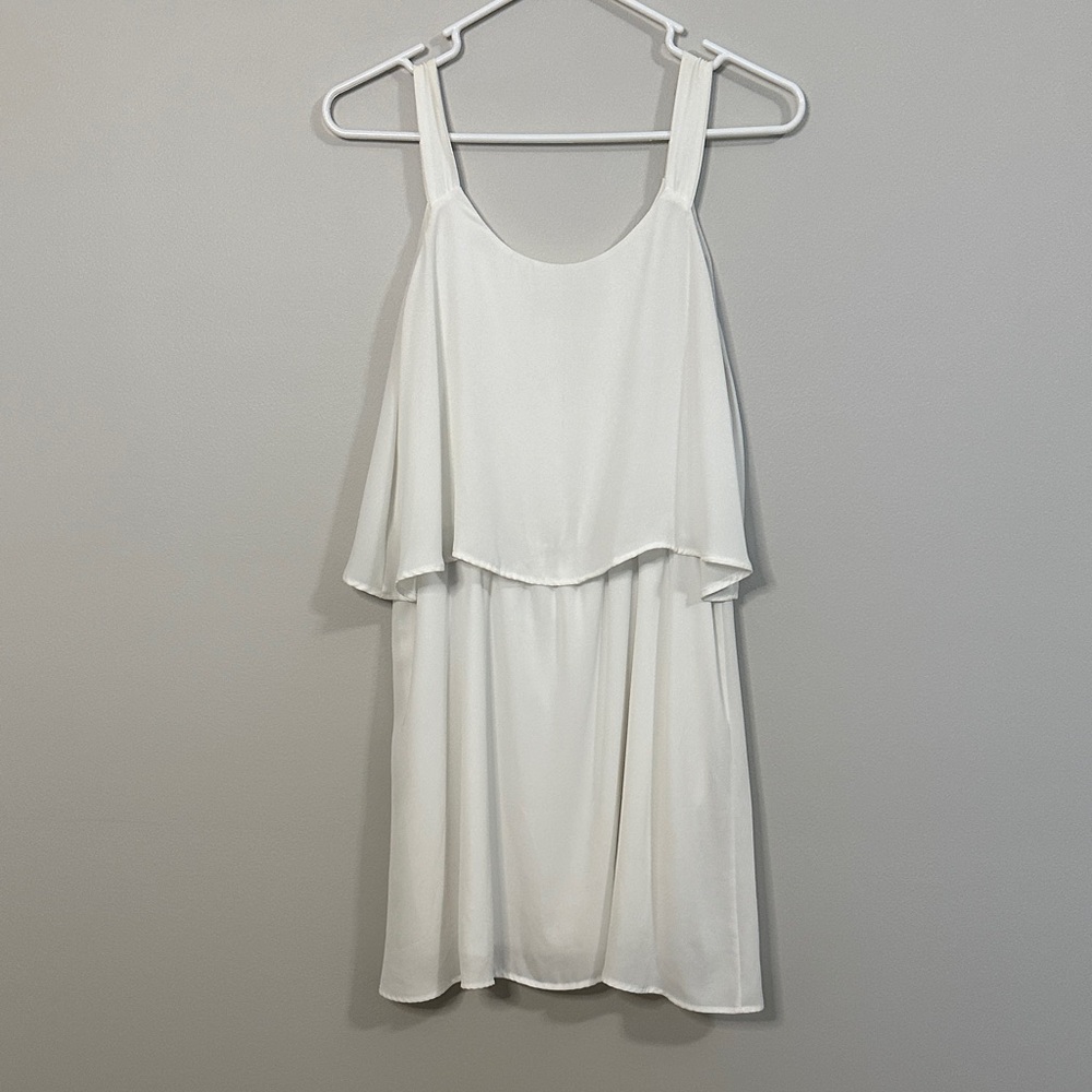 White Layered Mini Dress